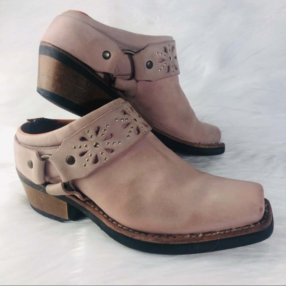 Frye Blush Pink Western Harness Mule Women’s 6